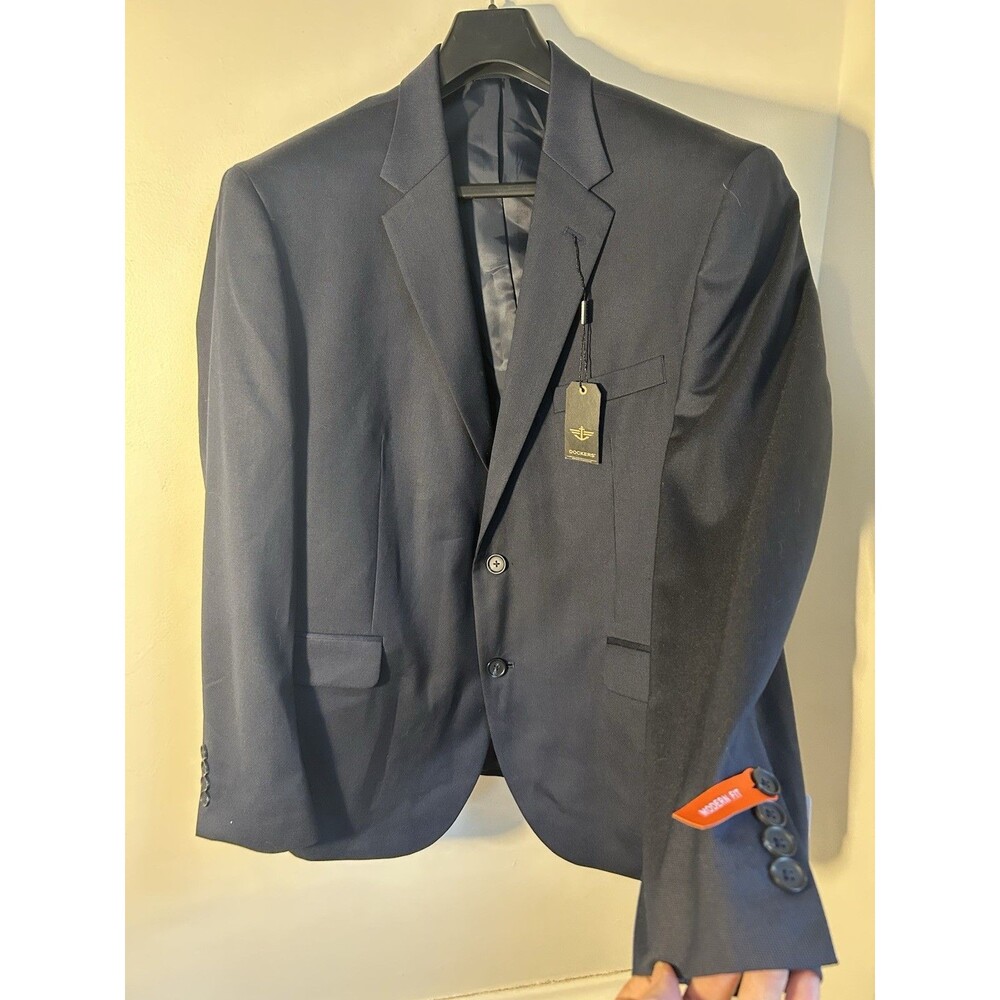 Docker’s Navy Blazer Jacket 44S Stretch Modern Fit Business Formal Casual 44 S
